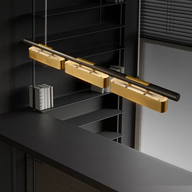 ChandeliersDecor.com-Kitchen Island-Creative Black Gold Combination Hanging Lamp