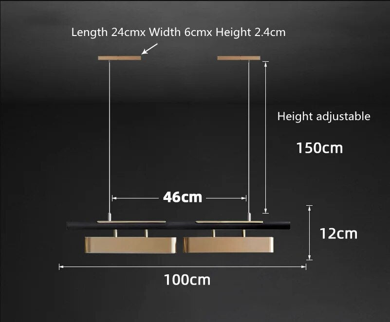 ChandeliersDecor.com-Kitchen Island-Creative Black Gold Combination Hanging Lamp