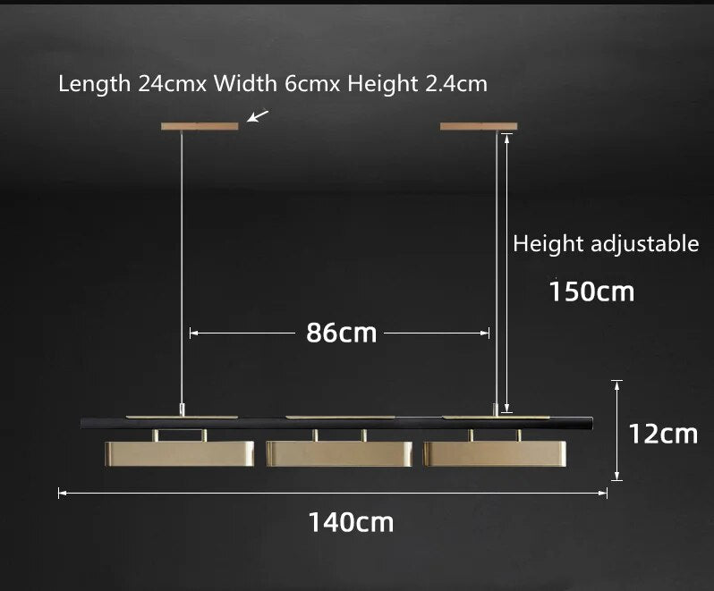 ChandeliersDecor.com-Kitchen Island-Creative Black Gold Combination Hanging Lamp