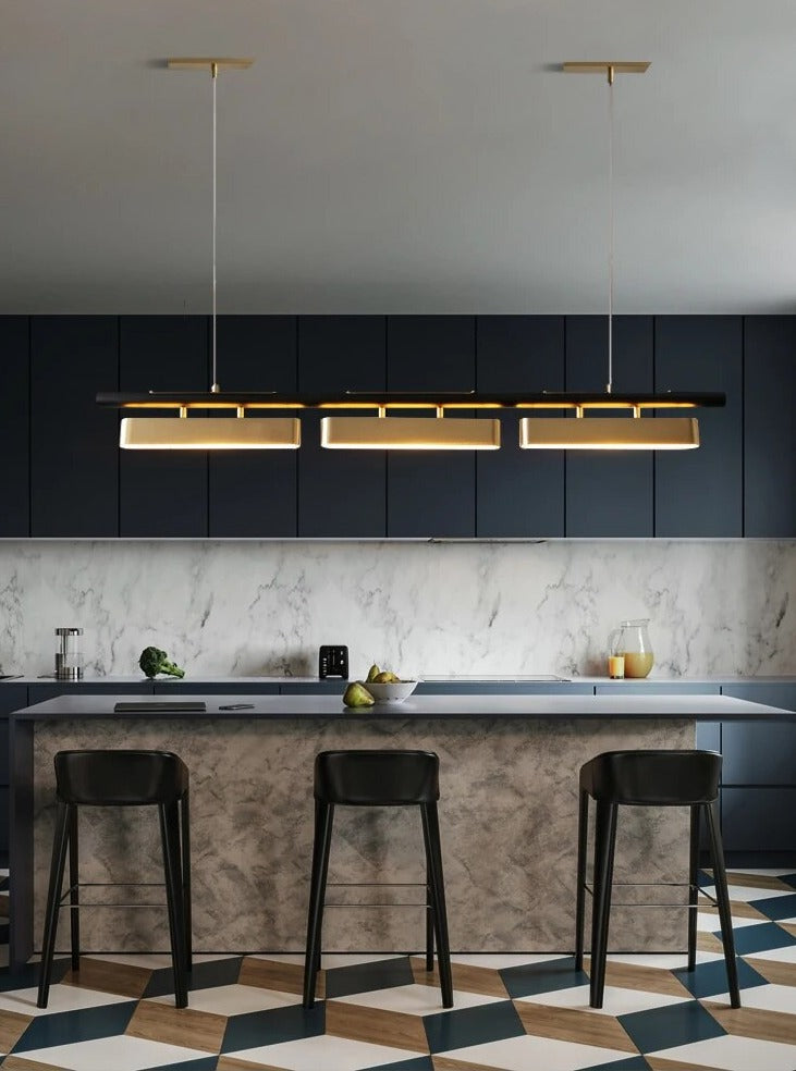 ChandeliersDecor.com-Kitchen Island-Creative Black Gold Combination Hanging Lamp