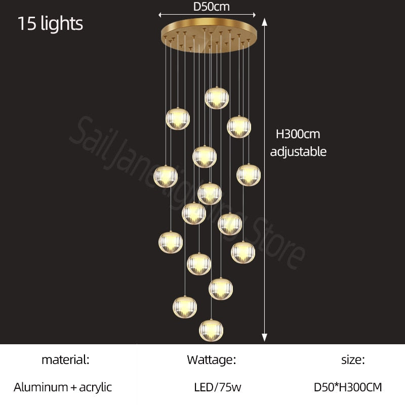 ChandeliersDecor.com-Staircase Chandelier-Crystal Ball Staircase Chandelier: Enhancing Your Space