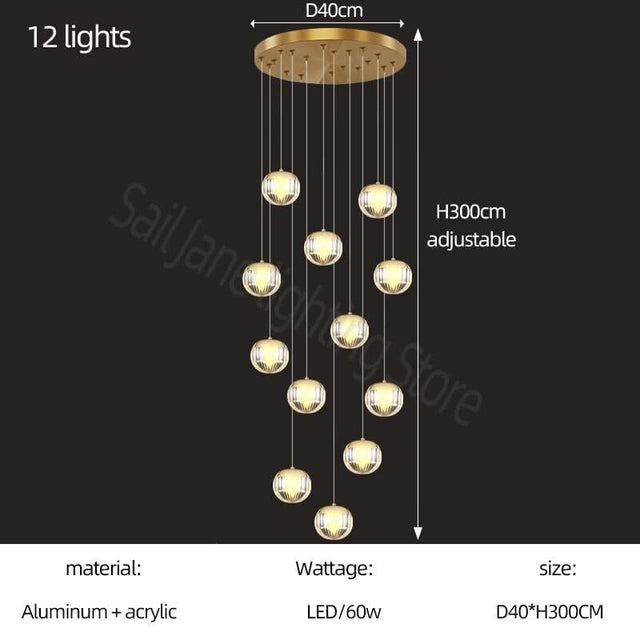 Crystal Ball Staircase Chandelier: Enhancing Your Space-ChandeliersDecor.com