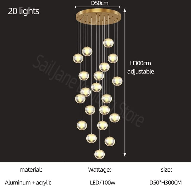Crystal Ball Staircase Chandelier: Enhancing Your Space-ChandeliersDecor.com