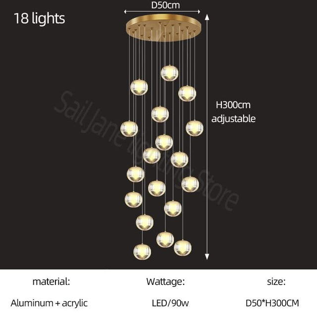 Crystal Ball Staircase Chandelier: Enhancing Your Space-ChandeliersDecor.com
