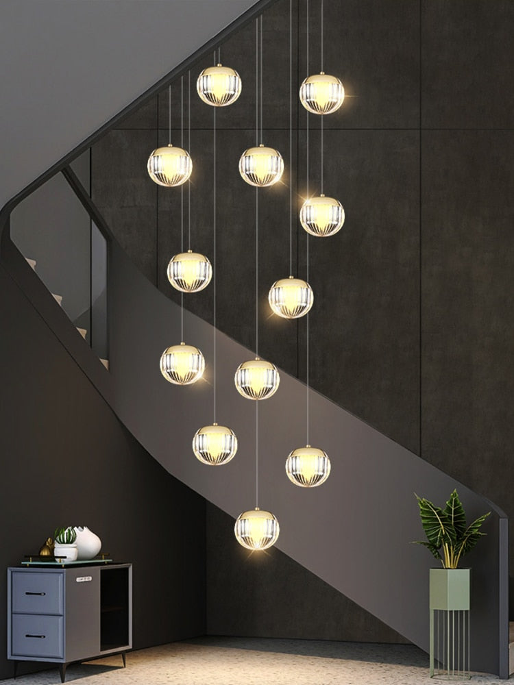 ChandeliersDecor.com-Staircase Chandelier-Crystal Ball Staircase Chandelier: Enhancing Your Space