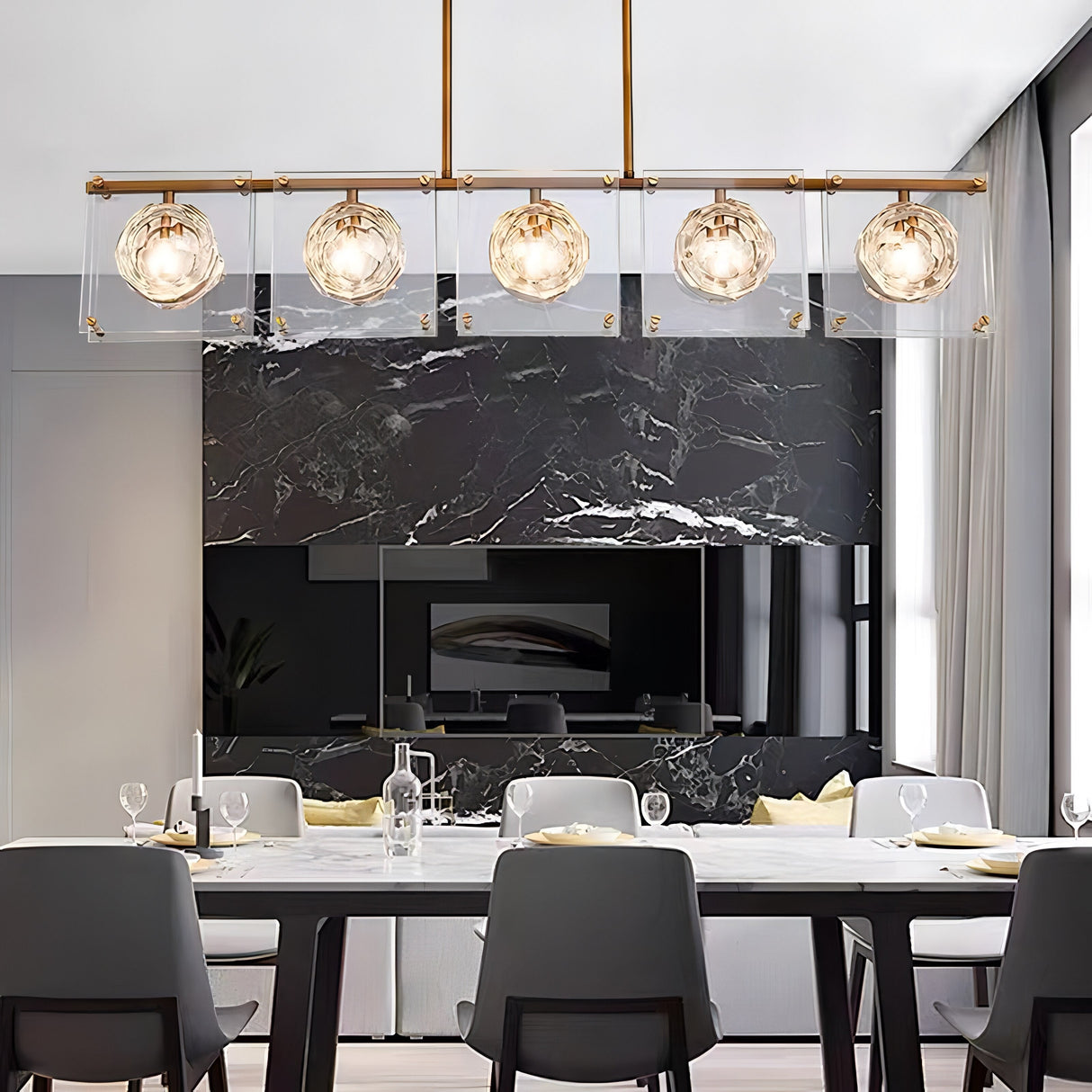 ChandeliersDecor.com-Kitchen Island-Crystal Balls Chandelier - Kitchen Island Lighting