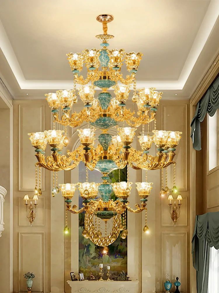 ChandeliersDecor.com-Ceiling Chandelier-Crystal Ceramic Tier Chandelier - Elevate Your Space with Timeless Elegance