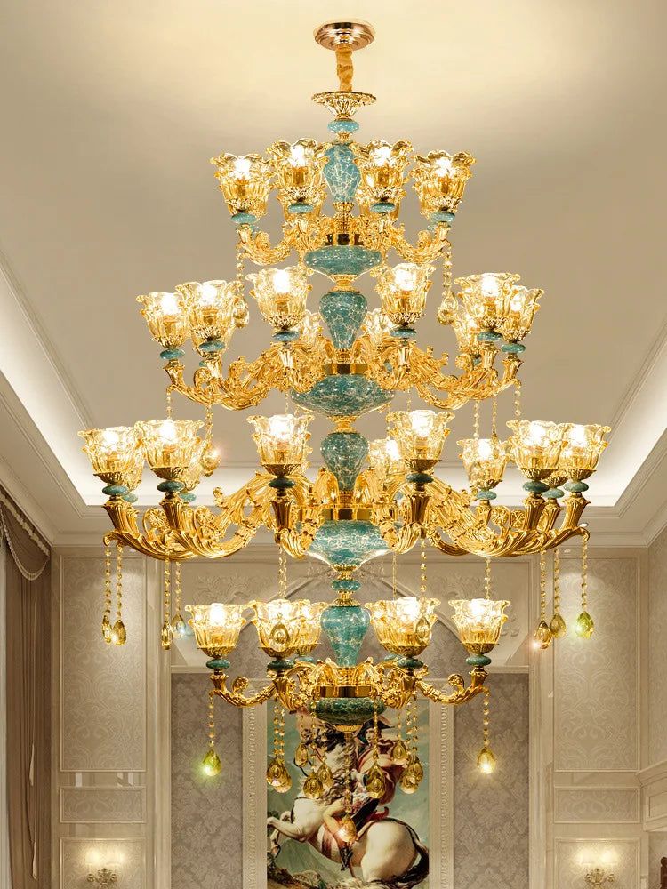 ChandeliersDecor.com-Ceiling Chandelier-Crystal Ceramic Tier Chandelier - Elevate Your Space with Timeless Elegance