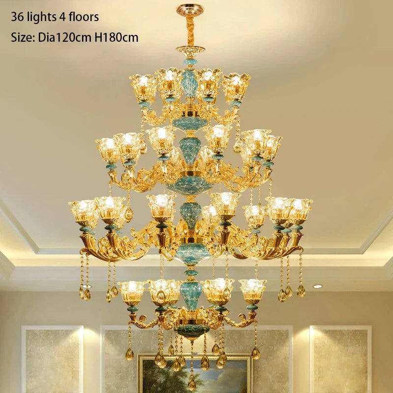 ChandeliersDecor.com-Ceiling Chandelier-Crystal Ceramic Tier Chandelier - Elevate Your Space with Timeless Elegance