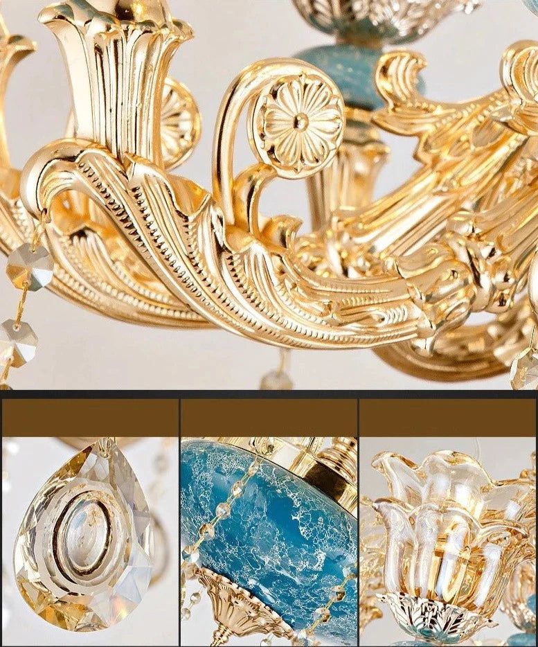 ChandeliersDecor.com-Ceiling Chandelier-Crystal Ceramic Tier Chandelier - Elevate Your Space with Timeless Elegance