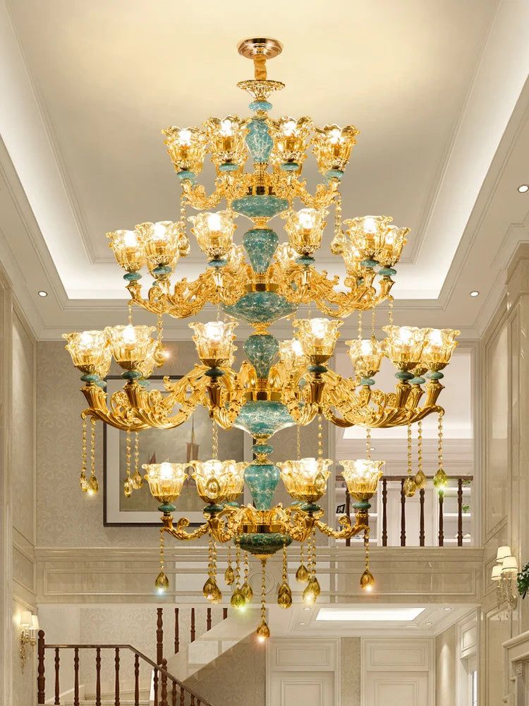 ChandeliersDecor.com-Ceiling Chandelier-Crystal Ceramic Tier Chandelier - Elevate Your Space with Timeless Elegance