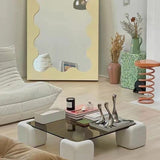 ChandeliersDecor.com-Coffee Tables-Crystal Clear Pine Wood Square Coffee Table