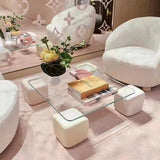 ChandeliersDecor.com-Coffee Tables-Crystal Clear Pine Wood Square Coffee Table