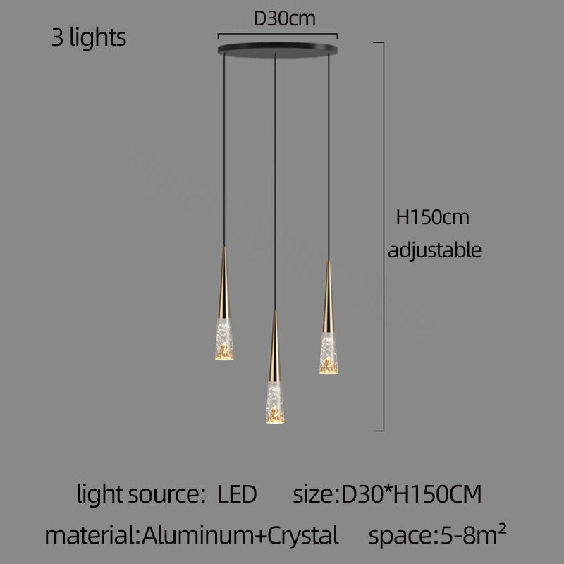 ChandeliersDecor.com-Staircase Chandelier-Crystal Cones Staircase Chandelier - Stunning Ambiance