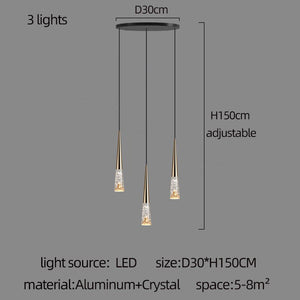 ChandeliersDecor.com-Staircase Chandelier-Crystal Cones Staircase Chandelier - Stunning Ambiance