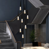 ChandeliersDecor.com-Staircase Chandelier-Crystal Cones Staircase Chandelier - Stunning Ambiance