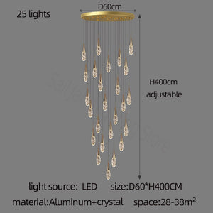 ChandeliersDecor.com-Staircase Chandelier-Crystal Cones Staircase Chandelier – Stunning Elegance
