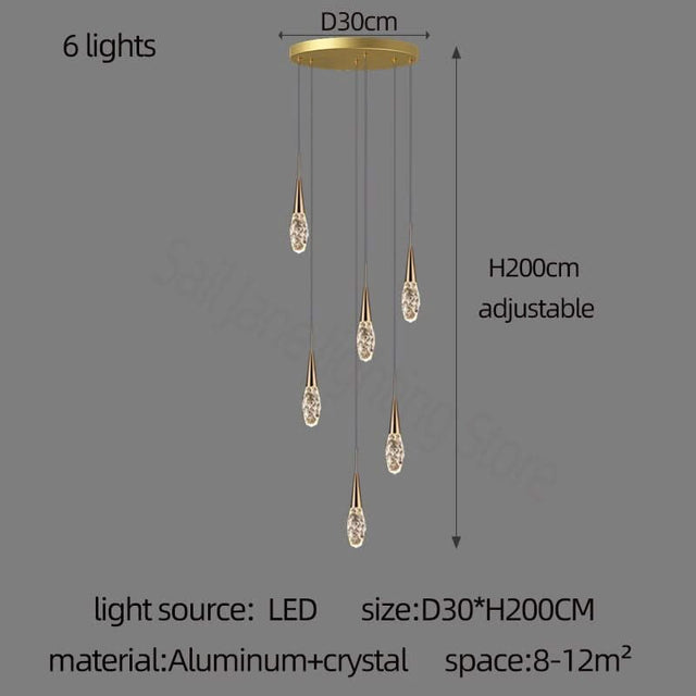 Crystal Cones Staircase Chandelier – Stunning Elegance-ChandeliersDecor.com