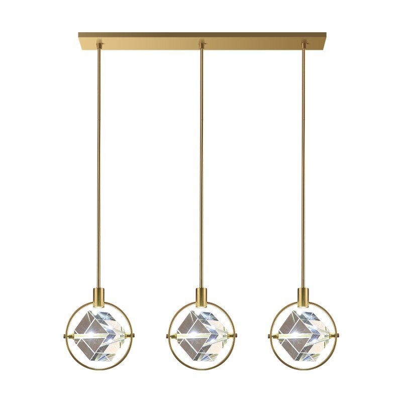 ChandeliersDecor.com-Kitchen Island-Crystal Cube LED Rotatable Pendant Chandelier