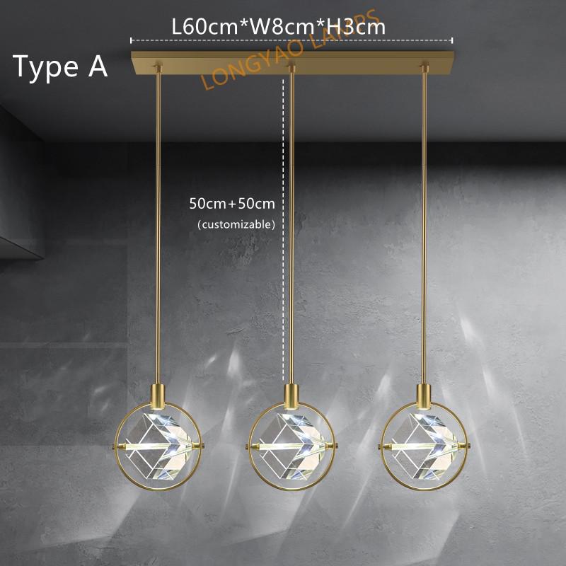 ChandeliersDecor.com-Kitchen Island-Crystal Cube LED Rotatable Pendant Chandelier