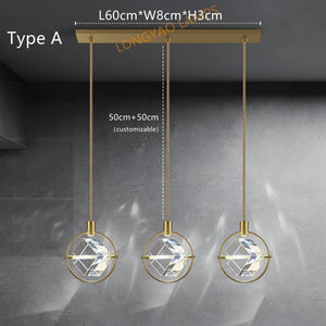 ChandeliersDecor.com-Kitchen Island-Crystal Cube LED Rotatable Pendant Chandelier