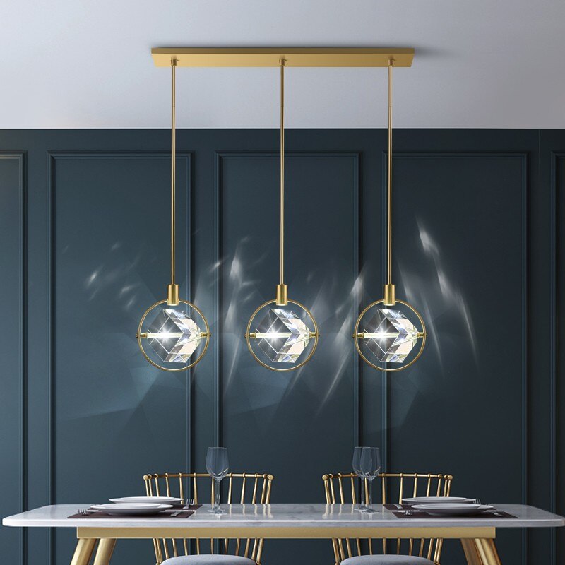 ChandeliersDecor.com-Kitchen Island-Crystal Cube LED Rotatable Pendant Chandelier