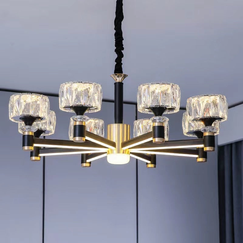 ChandeliersDecor.com-Chandeliers-Crystal Cylinders LED Chandelier - Modern Lighting