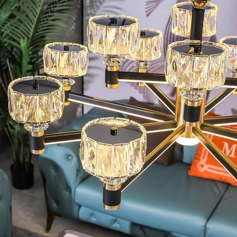 ChandeliersDecor.com-Chandeliers-Crystal Cylinders LED Chandelier - Modern Lighting