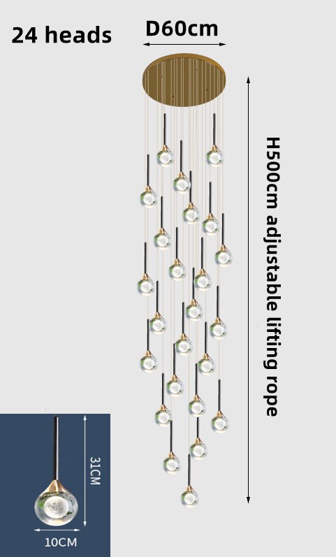 ChandeliersDecor.com-Staircase Chandelier-Crystal Drops Chandelier - Beautiful Lighting for Any Space