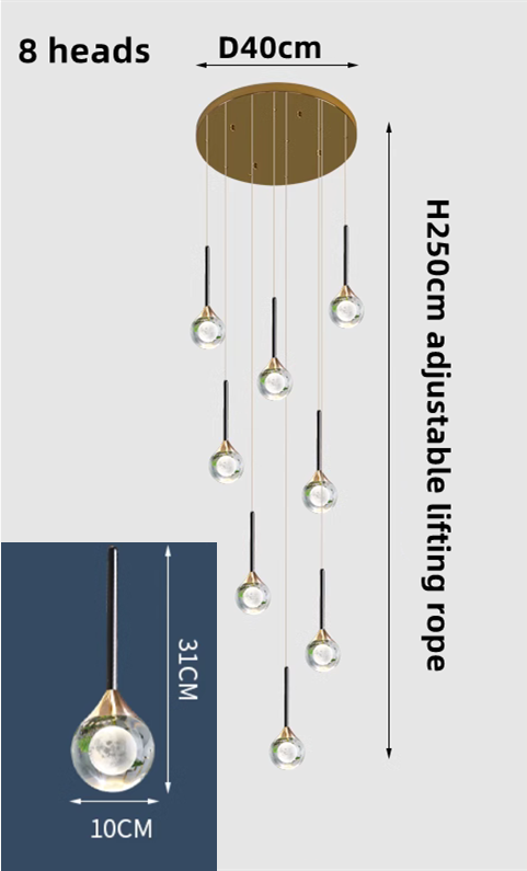 ChandeliersDecor.com-Staircase Chandelier-Crystal Drops Chandelier - Beautiful Lighting for Any Space