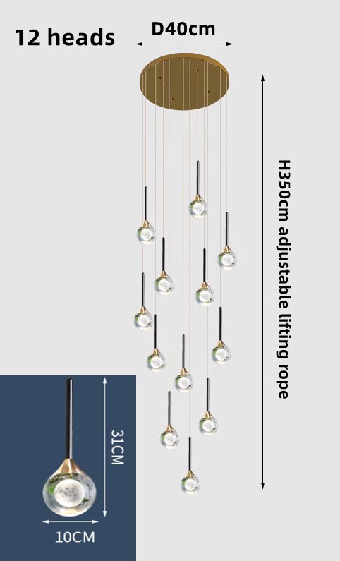 ChandeliersDecor.com-Staircase Chandelier-Crystal Drops Chandelier - Beautiful Lighting for Any Space