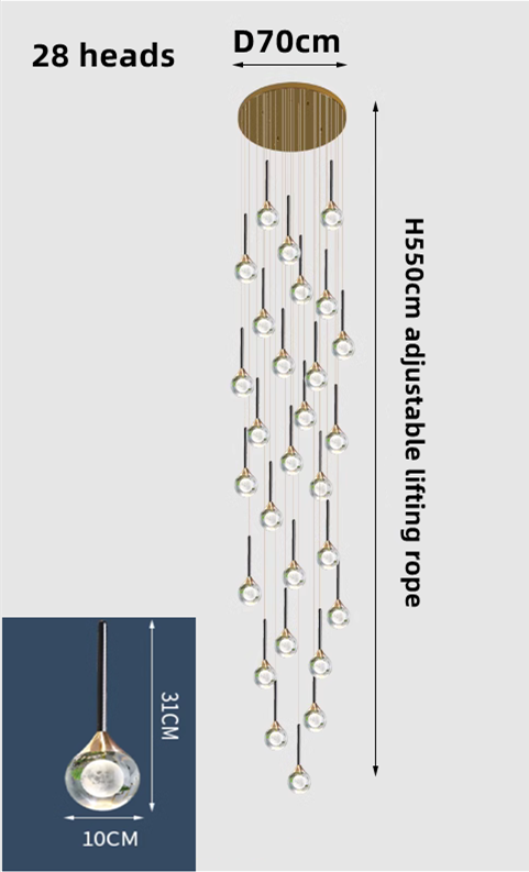 ChandeliersDecor.com-Staircase Chandelier-Crystal Drops Chandelier - Beautiful Lighting for Any Space