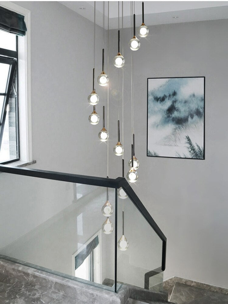 ChandeliersDecor.com-Staircase Chandelier-Crystal Drops Chandelier - Beautiful Lighting for Any Space
