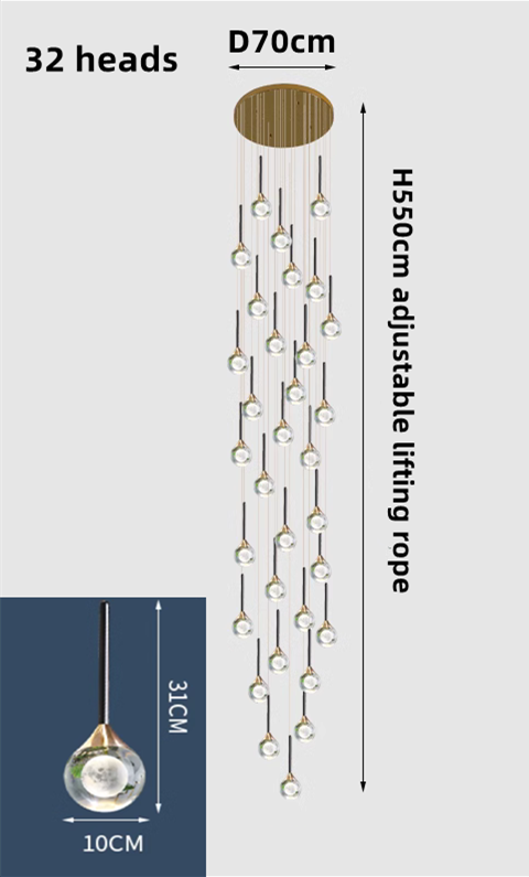 ChandeliersDecor.com-Staircase Chandelier-Crystal Drops Chandelier - Beautiful Lighting for Any Space