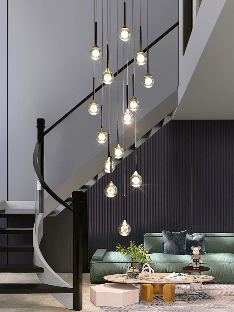 ChandeliersDecor.com-Staircase Chandelier-Crystal Drops Chandelier - Beautiful Lighting for Any Space