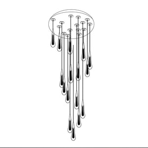 ChandeliersDecor.com-Staircase Chandelier-Crystal Drops Staircase Chandelier: Elegant Lighting