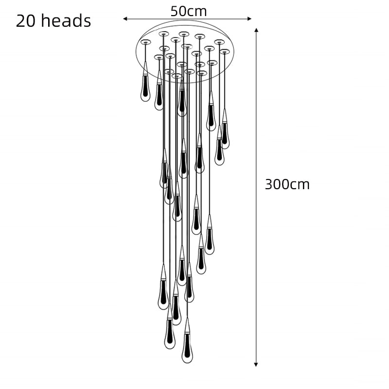 ChandeliersDecor.com-Staircase Chandelier-Crystal Drops Staircase Chandelier: Elegant Lighting