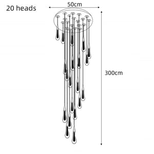 ChandeliersDecor.com-Staircase Chandelier-Crystal Drops Staircase Chandelier: Elegant Lighting
