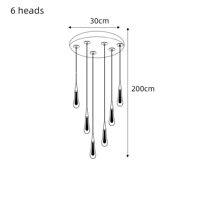 ChandeliersDecor.com-Staircase Chandelier-Crystal Drops Staircase Chandelier: Elegant Lighting