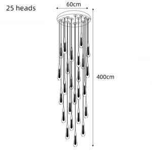 ChandeliersDecor.com-Staircase Chandelier-Crystal Drops Staircase Chandelier: Elegant Lighting