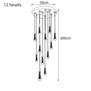 ChandeliersDecor.com-Staircase Chandelier-Crystal Drops Staircase Chandelier: Elegant Lighting