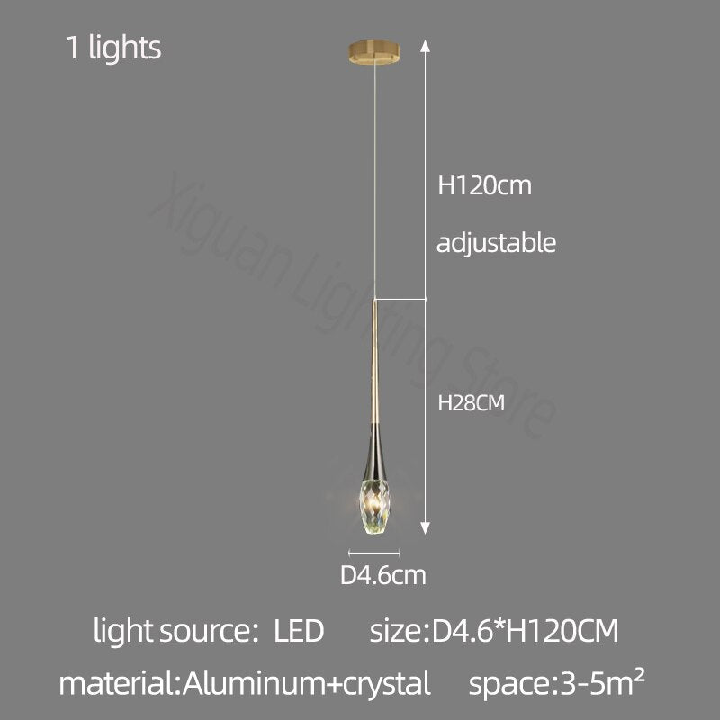 ChandeliersDecor.com-Staircase Chandelier-Crystal Drops Staircase Chandelier - Exquisite Home Lighting