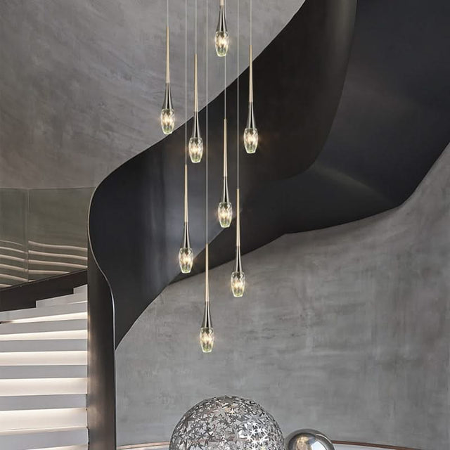 Crystal Drops Staircase Chandelier - Exquisite Home Lighting-ChandeliersDecor.com