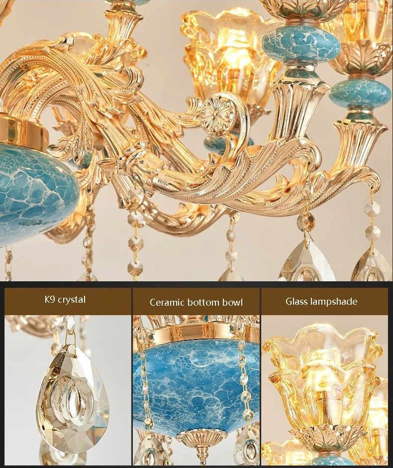 ChandeliersDecor.com-Ceiling Chandelier-Crystal Elegance Chandelier - K9 Crystal Ceramic Atmosphere Chandelier