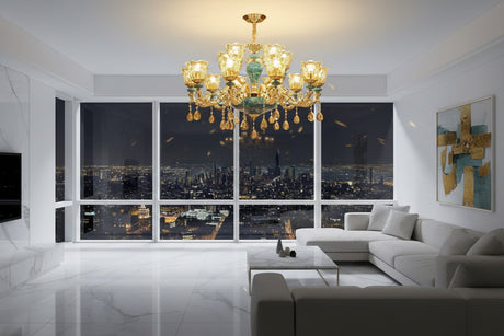 Crystal Elegance Chandelier - K9 Crystal Ceramic Atmosphere Chandelier-ChandeliersDecor.com