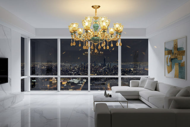 Crystal Elegance Chandelier - K9 Crystal Ceramic Atmosphere Chandelier-ChandeliersDecor.com