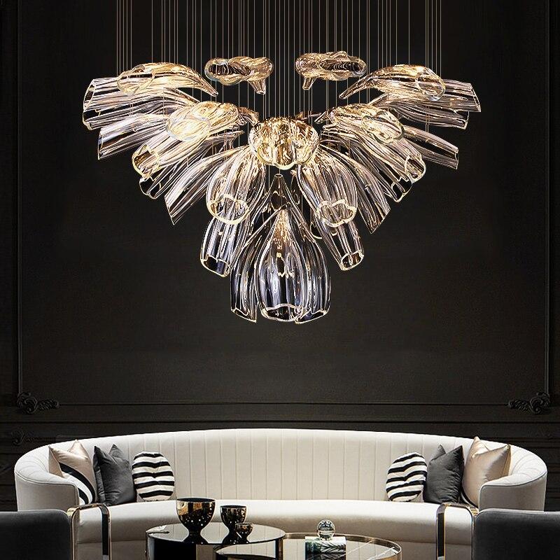 ChandeliersDecor.com-Chandeliers-Crystal Glass Petals Chandelier: Elegant Lighting Fixtures