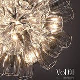 ChandeliersDecor.com-Chandeliers-Crystal Glass Petals Chandelier: Elegant Lighting Fixtures