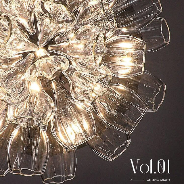 ChandeliersDecor.com-Chandeliers-Crystal Glass Petals Chandelier: Elegant Lighting Fixtures