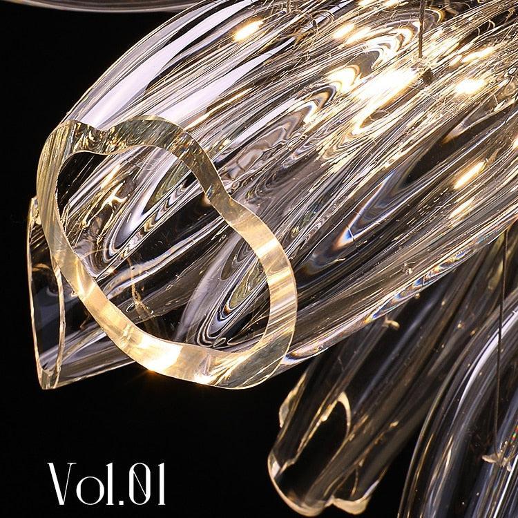 ChandeliersDecor.com-Chandeliers-Crystal Glass Petals Chandelier: Elegant Lighting Fixtures